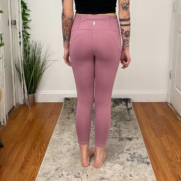 Free People Movement Crop Leggings Stretch Waist Pockets Size S Purple - Picture 6 of 10